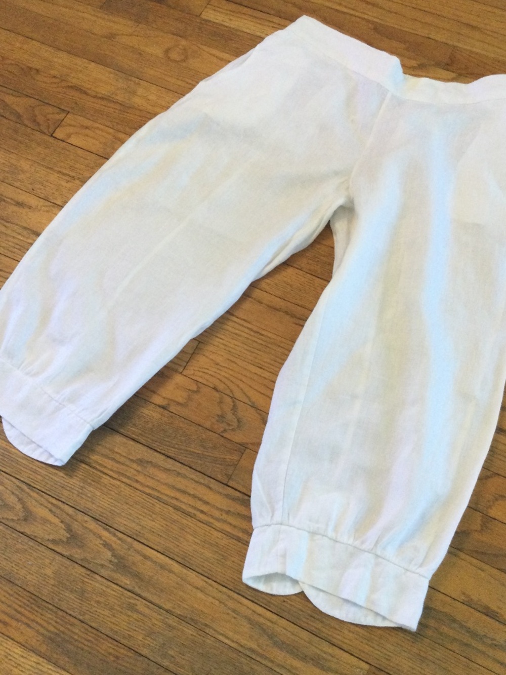 Chalet et ceci White Linen Short Cuffed Pants, size 1X